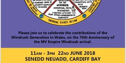 All are welcome to our National Windrush Commemoration Day 2018. Cardiff event Poster -…