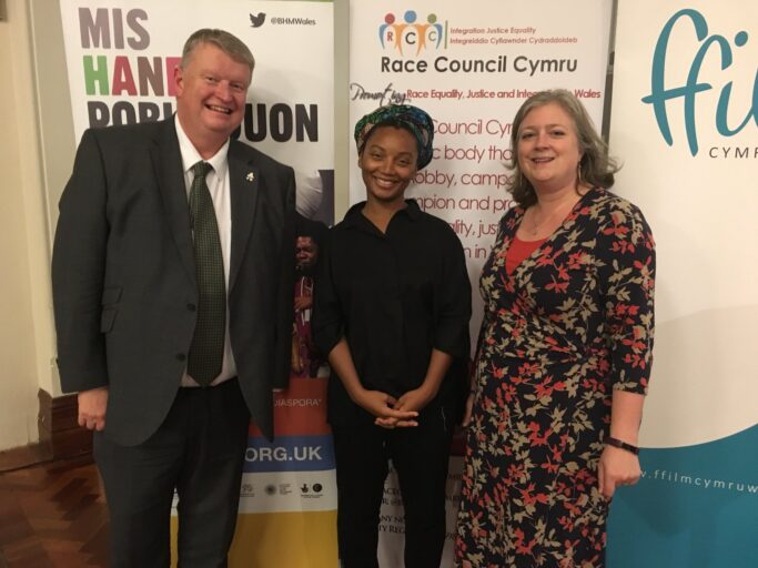 @StephenJCarr2 with our Bafta Award winner @RunganoNyoni @BAFTA @BHMWales @laurahi63441243 @10Fadhili @AliAbdi_