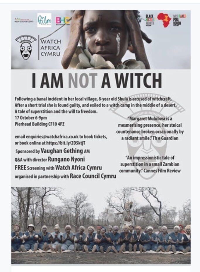 RT @rcccymru: Today the @NotAWitchFilm by @RunganoNyoni will be screened from 6-9pm! It is…