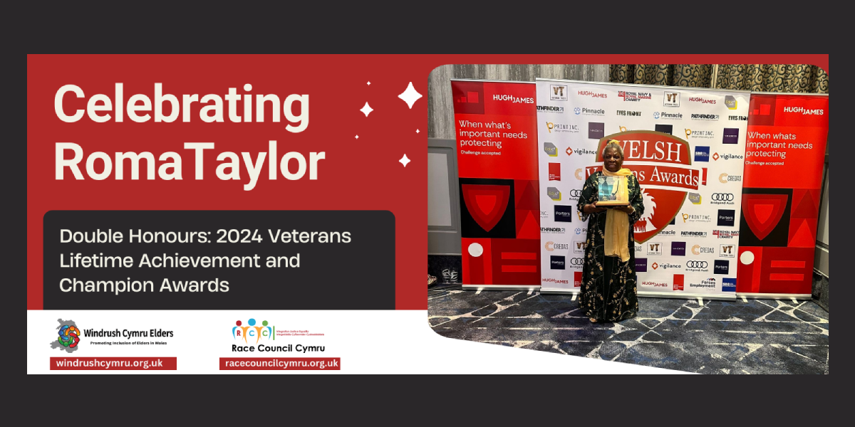 race council cymru rcc windrush cymru double honours 2024 veterans lifetime achievement and champion awards