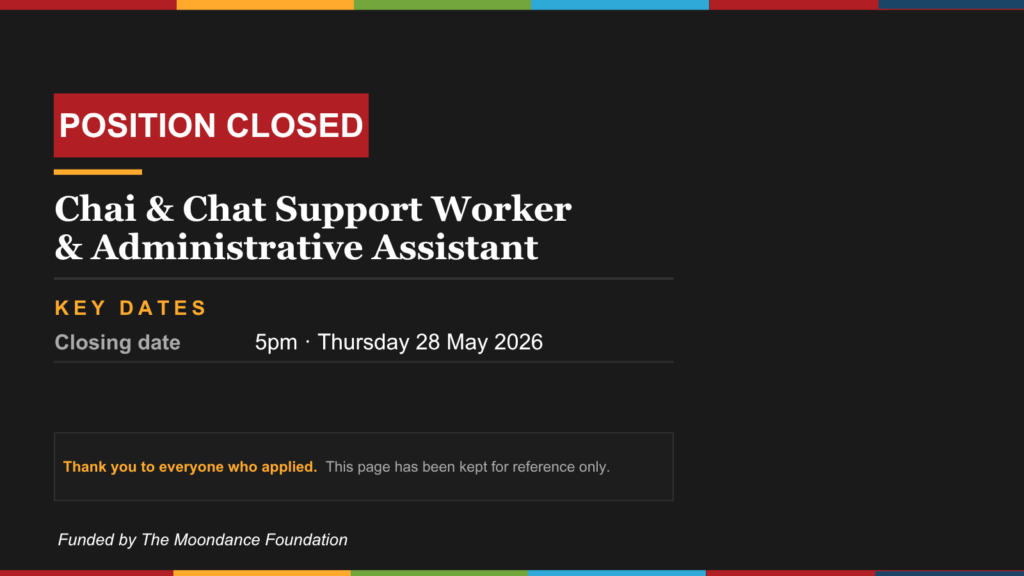 chai chat support worker administrative assistant The Moondance Foundation