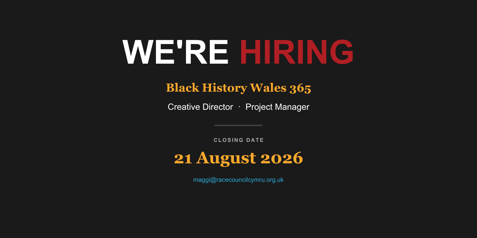 rcc vacancy feature black history wales 365 creative director project manager rcc vacancy feature black history wales 365 creative director project manager